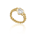Heart Bezel Chain Ring - HOUSE OF SHE
