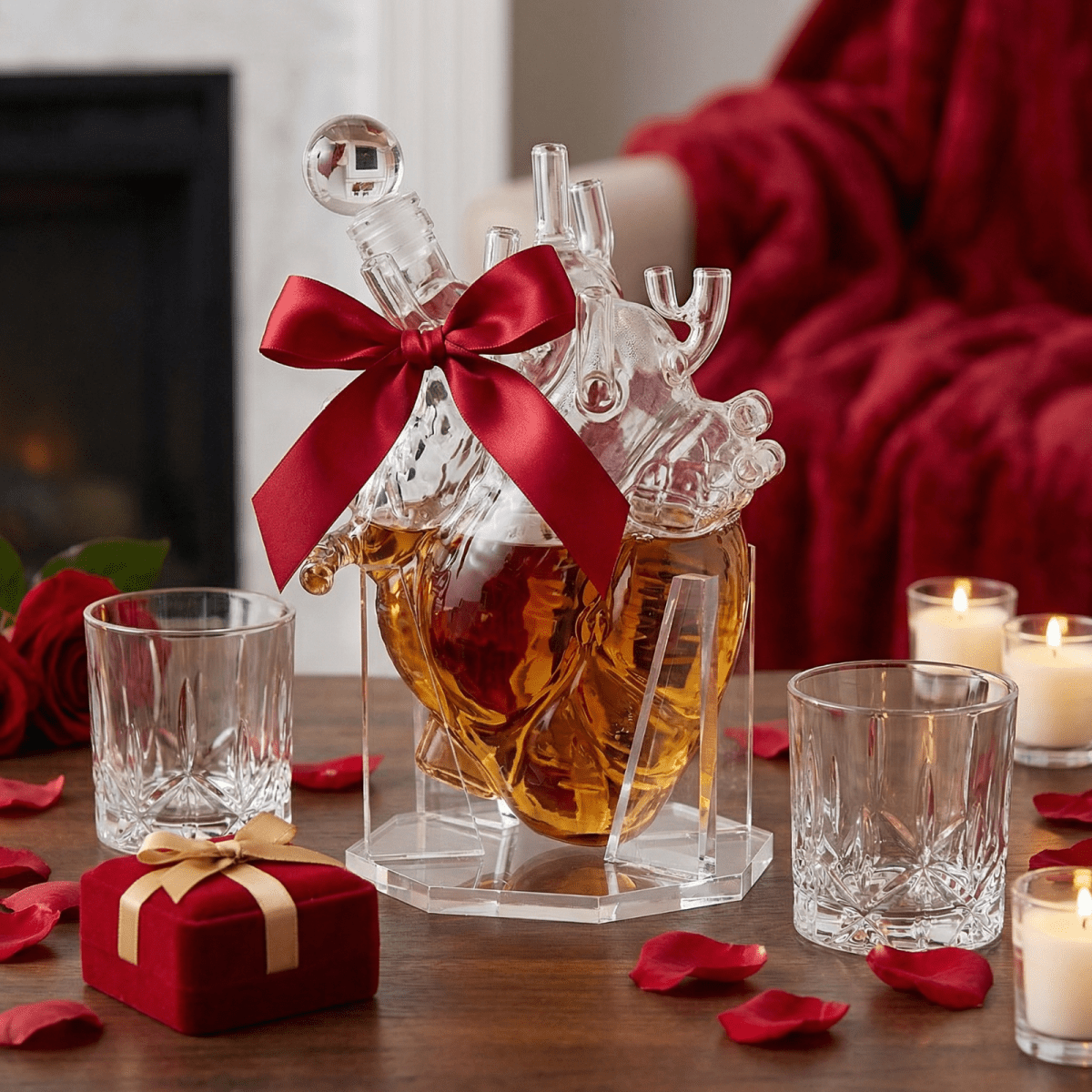 Heart Decanter Whiskey Wine Decanter Set By Organ Aerator Funny Gift For That Someon - HOUSE OF SHE