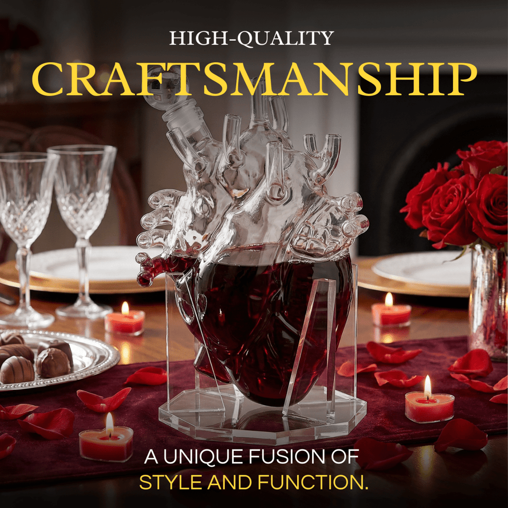 Heart Decanter Whiskey Wine Decanter Set By Organ Aerator Funny Gift For That Someon - HOUSE OF SHE