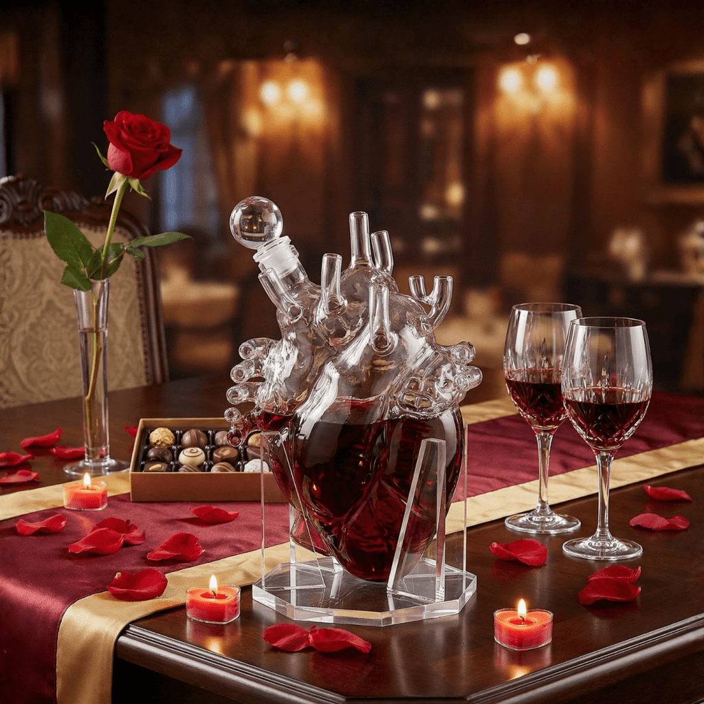 Heart Decanter Whiskey Wine Decanter Set By Organ Aerator Funny Gift For That Someon - HOUSE OF SHE