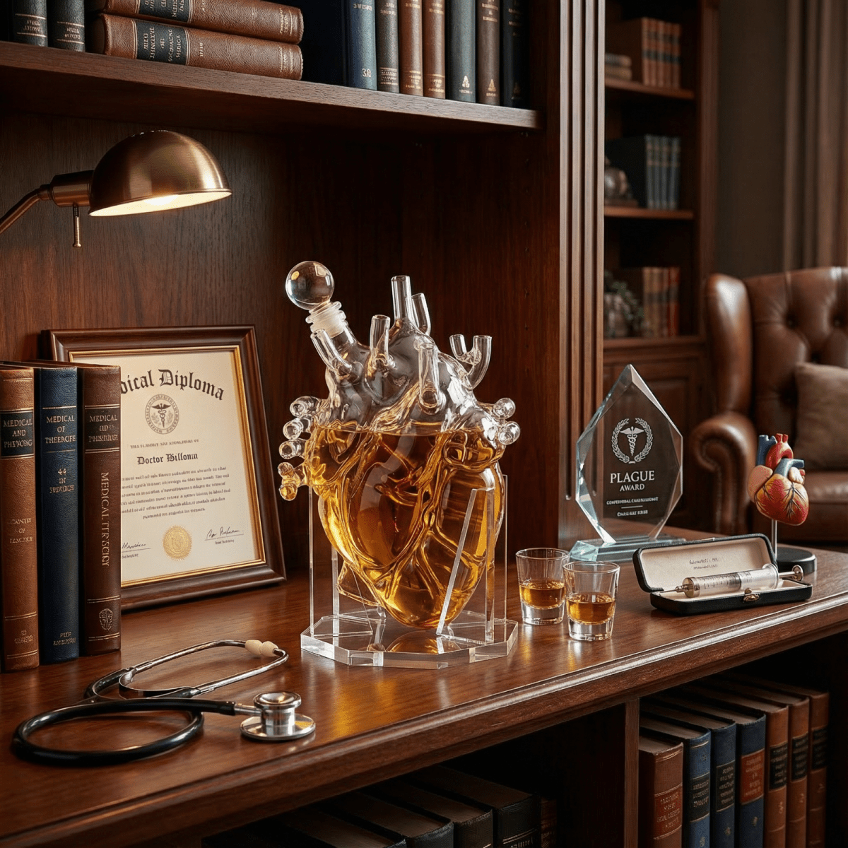 Heart Decanter Whiskey Wine Decanter Set By Organ Aerator Funny Gift For That Someon - HOUSE OF SHE