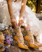Heart Floral Sheer Crew Sock - HOUSE OF SHE