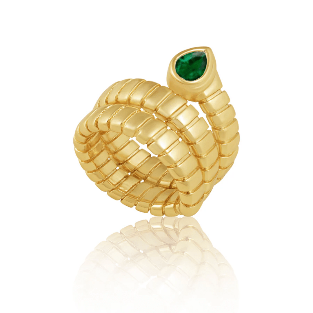 Hollyn Wrap Ring Emerald - HOUSE OF SHE