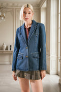 HOT TO GO DENIM BLAZER - HOUSE OF SHE