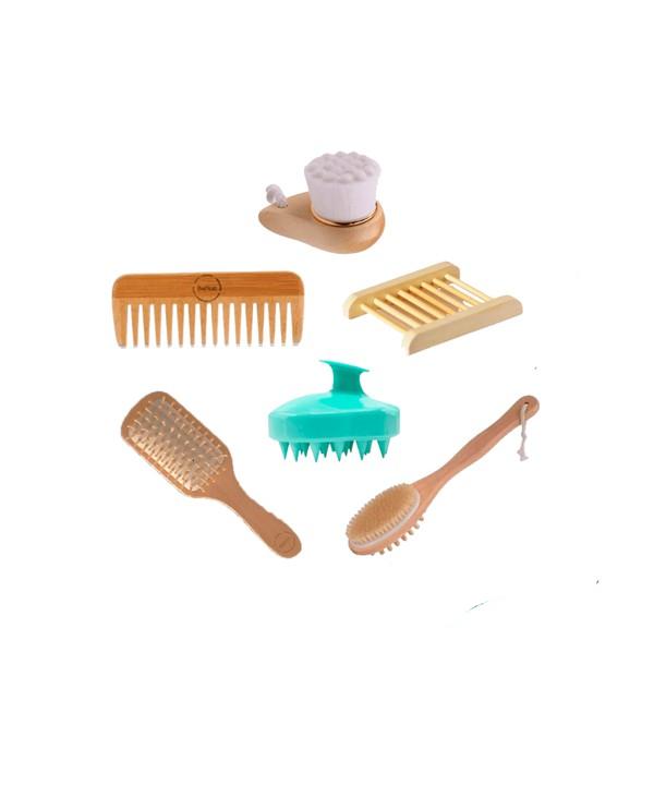 house of she organic beauty and bath tools for body, head and face brushes