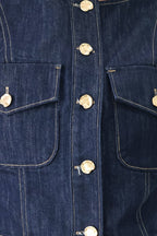 Iconic Indigo Denim Crop Vest - HOUSE OF SHE