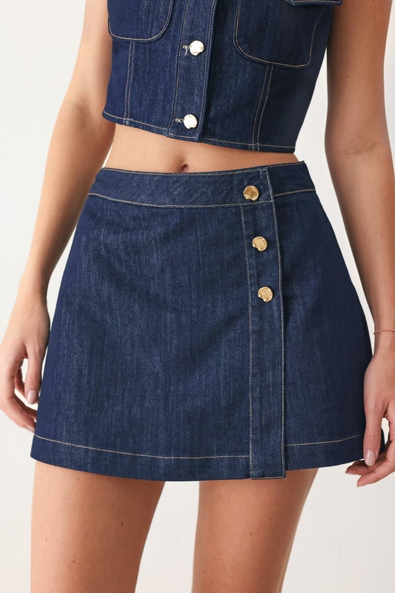 Iconic Indigo Denim Skort - HOUSE OF SHE
