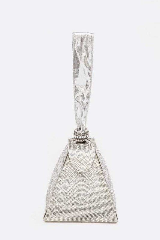 Iconic Rhinestone Top Handle Iconic Clutch Bag - HOUSE OF SHE