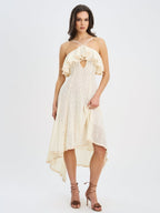 Idra Lace Trim Sleeveless Crochet Midi Trailing Dress - HOUSE OF SHE