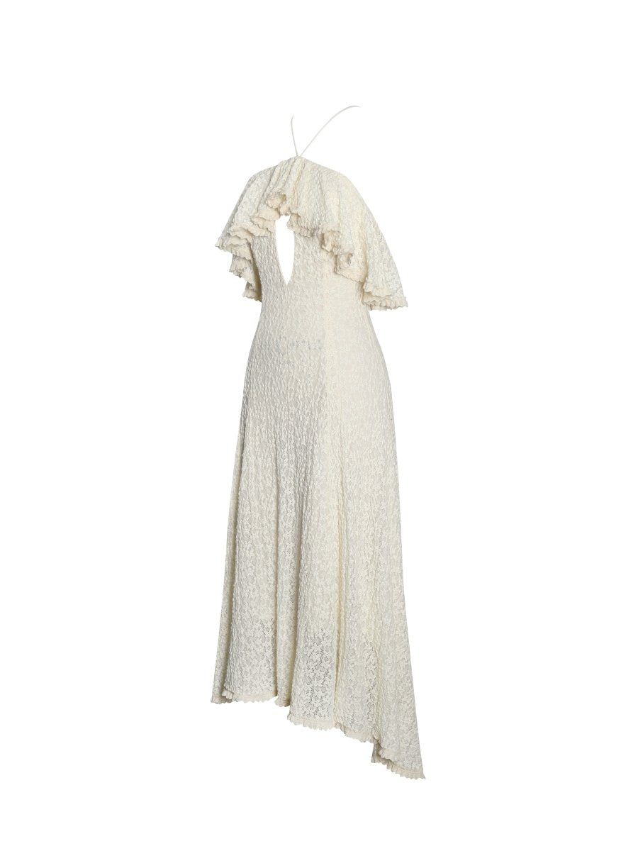 Idra Lace Trim Sleeveless Crochet Midi Trailing Dress - HOUSE OF SHE