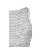Iliana White Pearl Chain Embellished Midi Dress - HOUSE OF SHE