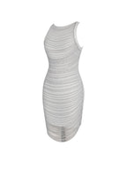 Iliana White Pearl Chain Embellished Midi Dress - HOUSE OF SHE