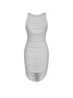 Iliana White Pearl Chain Embellished Midi Dress - HOUSE OF SHE