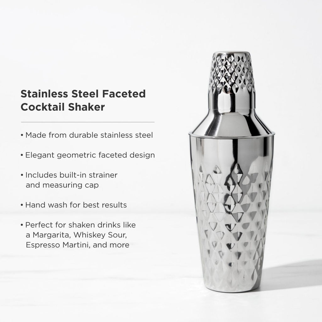 Irving Stainless Steel Faceted Cocktail Shaker - HOUSE OF SHE