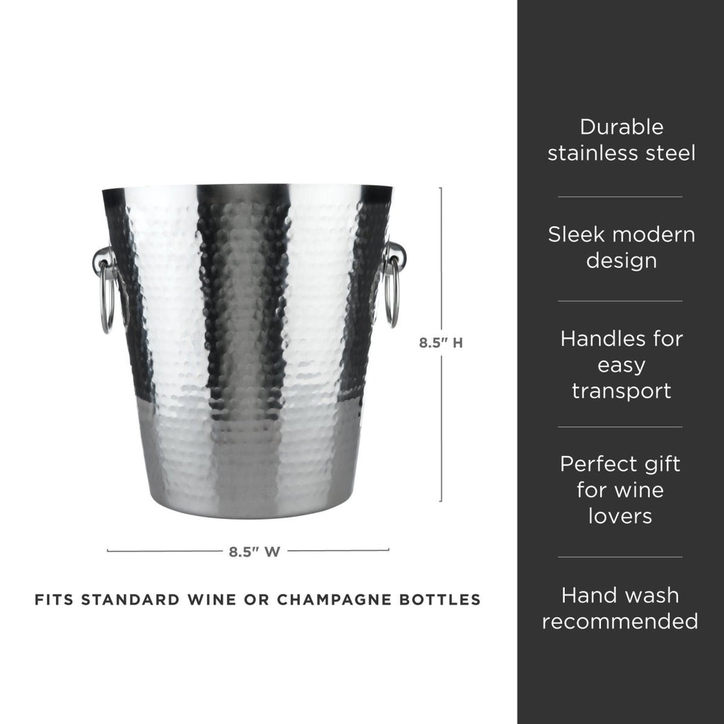 Irving Stainless Steel Hammered Ice Bucket - HOUSE OF SHE