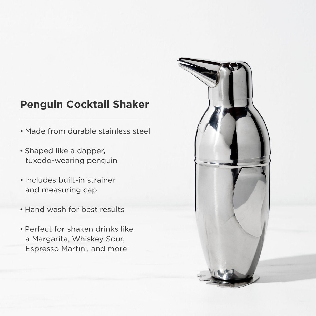 Irving Stainless Steel Penguin Cocktail Shaker - HOUSE OF SHE