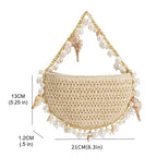 Isla Blue Small Straw Top Handle Bag - HOUSE OF SHE