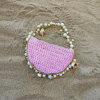 Isla Lavender Small Straw Top Handle Bag - HOUSE OF SHE