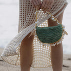 Isla Lime Small Straw Top Handle Bag - HOUSE OF SHE