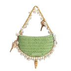 Isla Lime Small Straw Top Handle Bag - HOUSE OF SHE