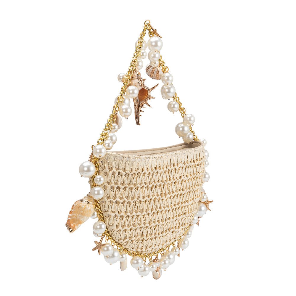 Isla Natural Small Straw Top Handle Bag - HOUSE OF SHE