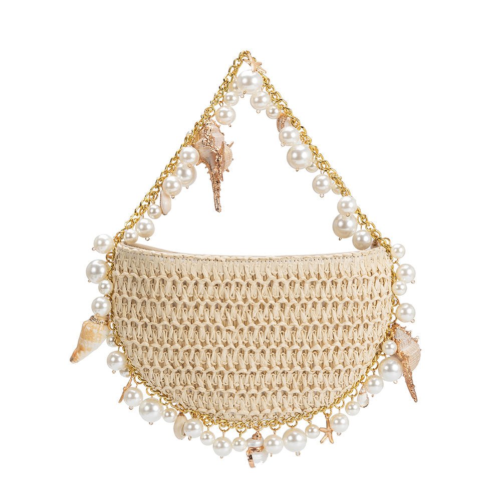 Isla Natural Small Straw Top Handle Bag - HOUSE OF SHE
