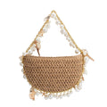 Isla Sand Small Straw Top Handle Bag - HOUSE OF SHE