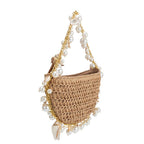 Isla Sand Small Straw Top Handle Bag - HOUSE OF SHE