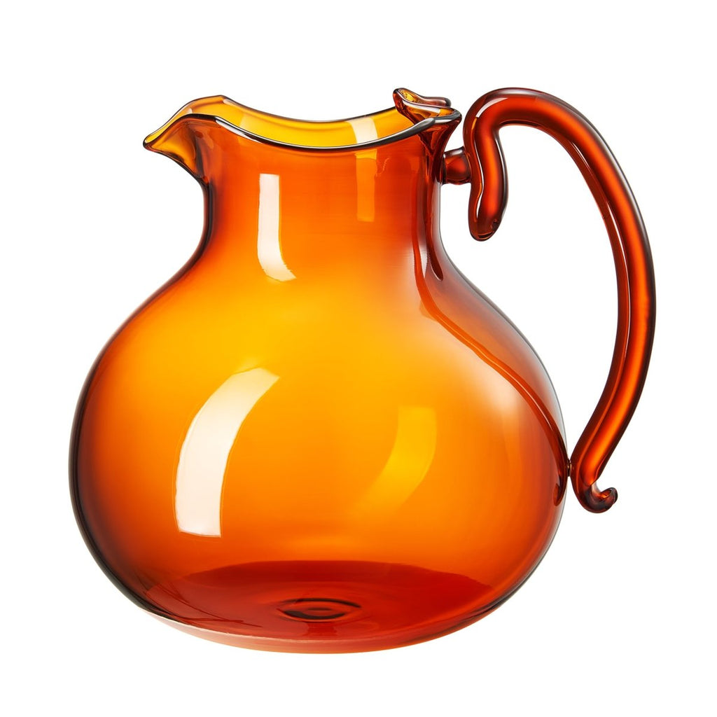 Italian Design Amber Glass Jug Mouth-Blown Venetian Pitcher 750ml Handmade Murano - HOUSE OF SHE