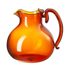 Italian Design Amber Glass Jug Mouth-Blown Venetian Pitcher 750ml Handmade Murano - HOUSE OF SHE
