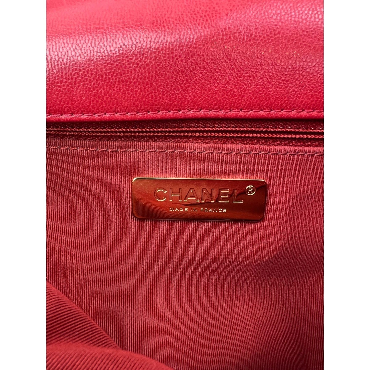 Chanel 19 Large Quilted Goatskin Silver and Gold Red Flap Bag - HOUSE OF SHE