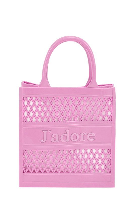 JADORE Mesh Style Top Handle Jelly Bag - HOUSE OF SHE