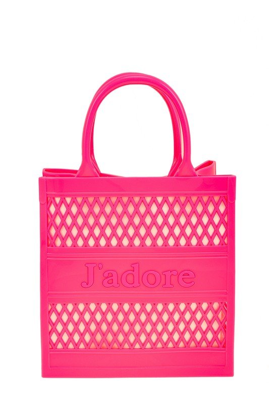 JADORE Mesh Style Top Handle Jelly Bag - HOUSE OF SHE