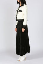 Jayden Black Trimmed Tweed Crop Jacket - HOUSE OF SHE
