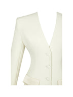 Jeannie Cream Blazer Mini Dress - HOUSE OF SHE