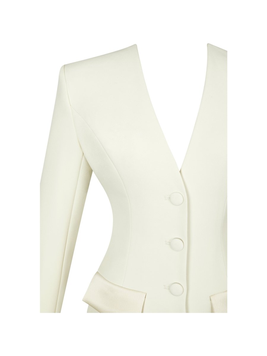 Jeannie Cream Blazer Mini Dress - HOUSE OF SHE