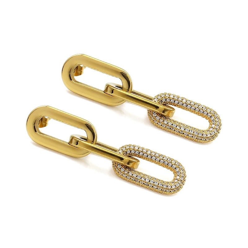 Jenna Pave Earrings - Gold - HOUSE OF SHE