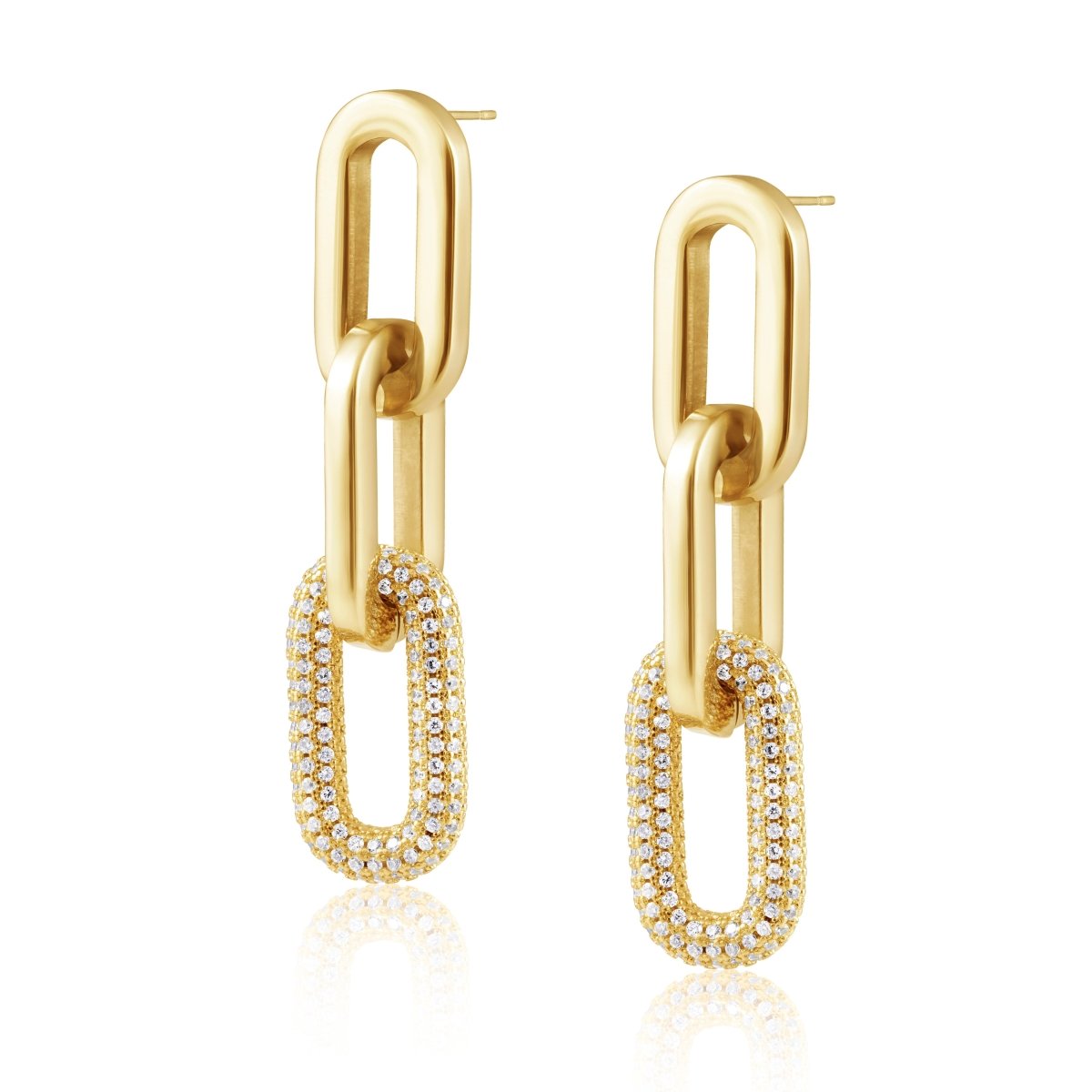 Jenna Pave Earrings - Gold - HOUSE OF SHE