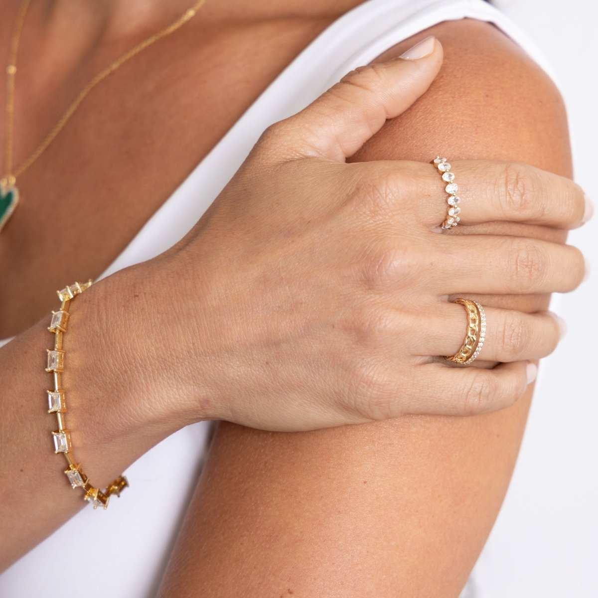 Jolene Cz Chain Ring - HOUSE OF SHE