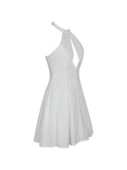Jordyn Cotton Poplin Keyhole Halter Mini Dress - HOUSE OF SHE