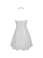 Jordyn Cotton Poplin Keyhole Halter Mini Dress - HOUSE OF SHE