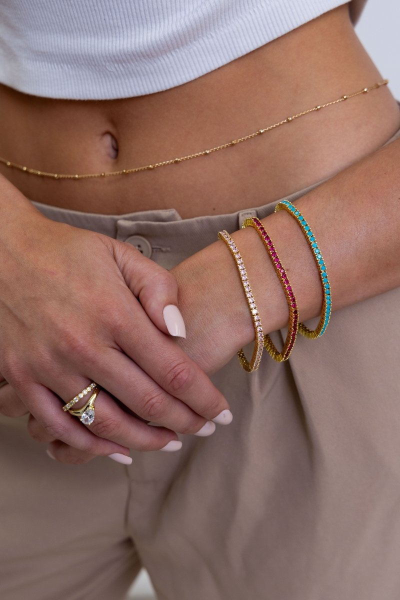 Karla Tennis Bracelet - Ruby - HOUSE OF SHE