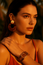 Kenle Shell Earring - Brown - HOUSE OF SHE