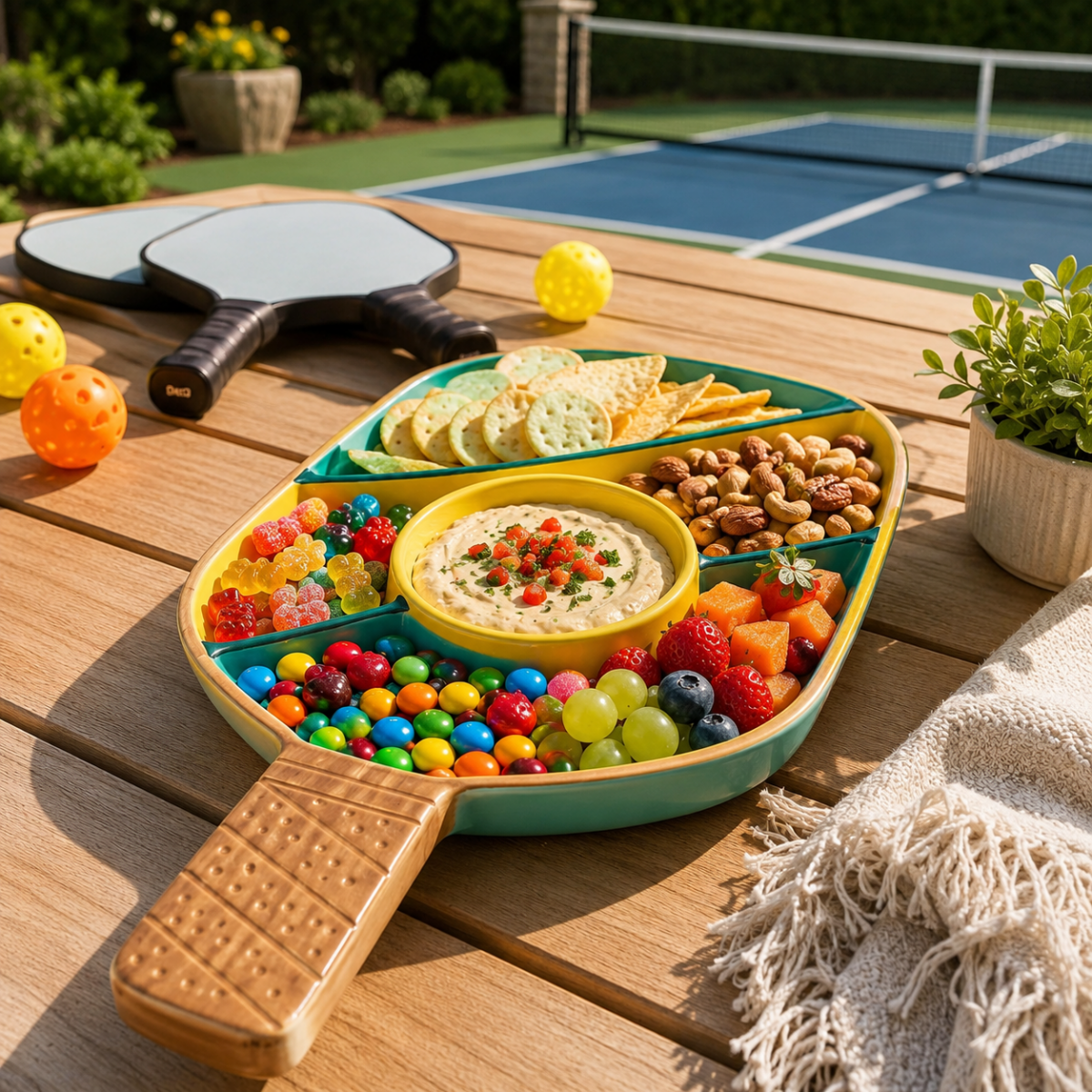 Khen Ceramic Pickleball Dish | Paddle Shaped Serving Tray Platter Decorative Tableware - HOUSE OF SHE