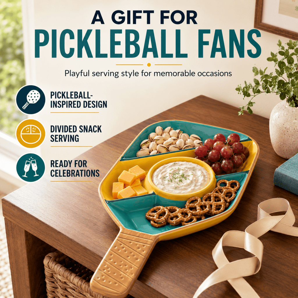 Khen Ceramic Pickleball Dish | Paddle Shaped Serving Tray Platter Decorative Tableware - HOUSE OF SHE