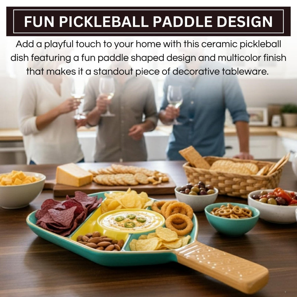 Khen Ceramic Pickleball Dish | Paddle Shaped Serving Tray Platter Decorative Tableware - HOUSE OF SHE