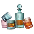 Khen Ribbed Decanter Set with 4 Glasses – Whiskey Bourbon Scotch - HOUSE OF SHE