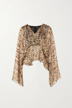 Kimono Sleeve Animal Print Top - HOUSE OF SHE