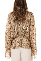 Kimono Sleeve Animal Print Top - HOUSE OF SHE