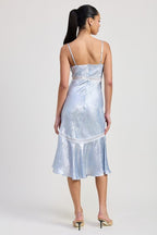 LACE TRIM MIDI SLIP DRESS - HOUSE OF SHE